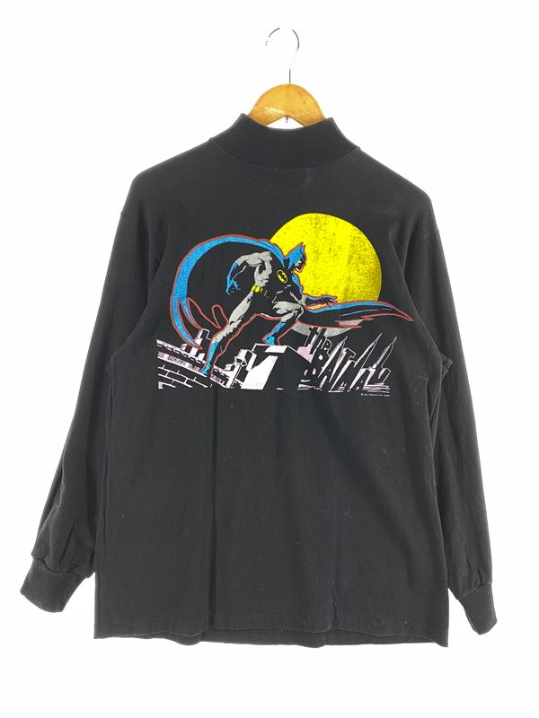【中古品】 DC COMICS 80S BATMAN PRINT L S TEE 長袖 ロングスリーブ ハイネック ヴィンテージ アメコミ 【146-260718-AS-50-min】