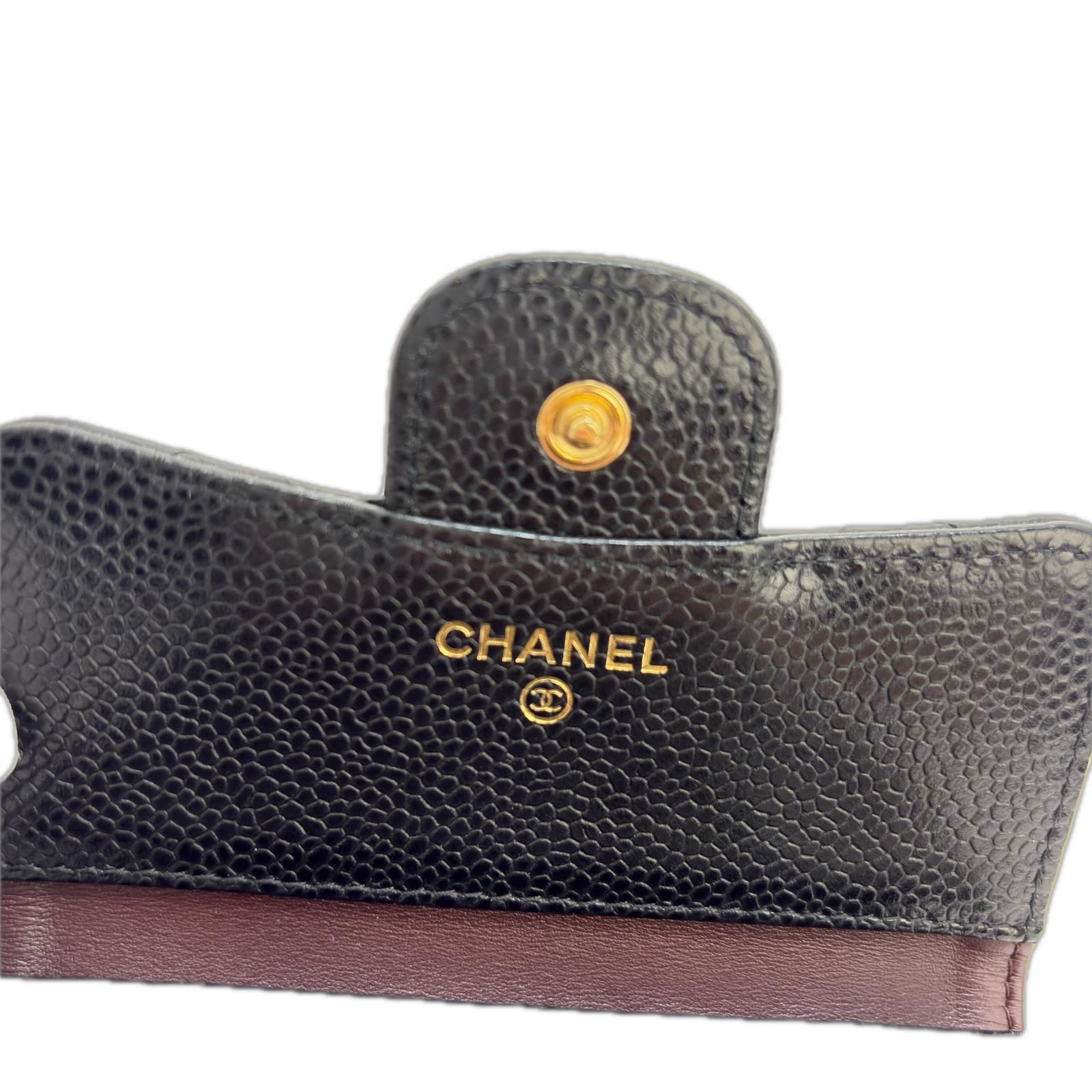 CHANEL シャネル マトラッセ コンパクトウォレット ブラック/GP 三