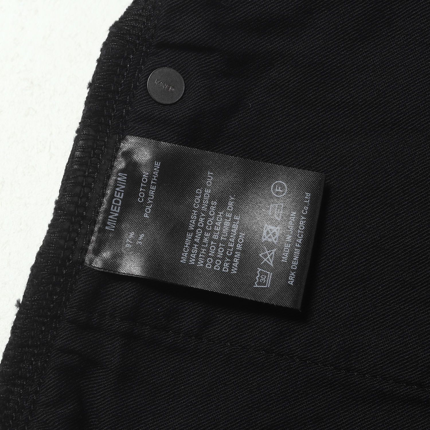 新品】MINEDENIM マインデニム パンツ ブラック 黒 サイズ:35 スーパー