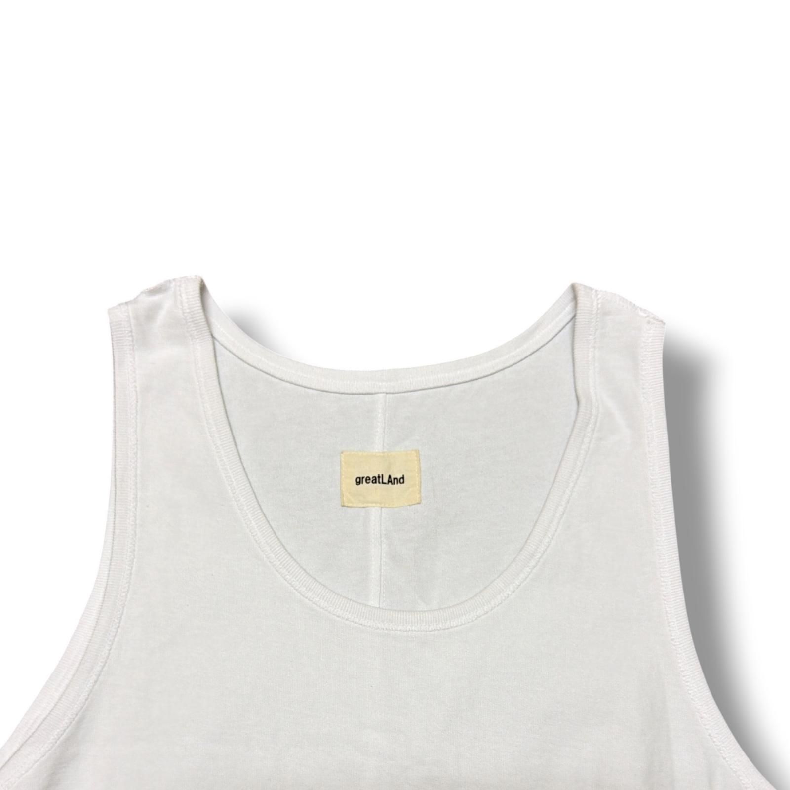 greatLAND オリジナル ノーマン タンクトップ ピグメントダイクリーム 参考上代6490円 greatLAnd ORIGINAL LAYERED LONG TANK TOP オリジナル