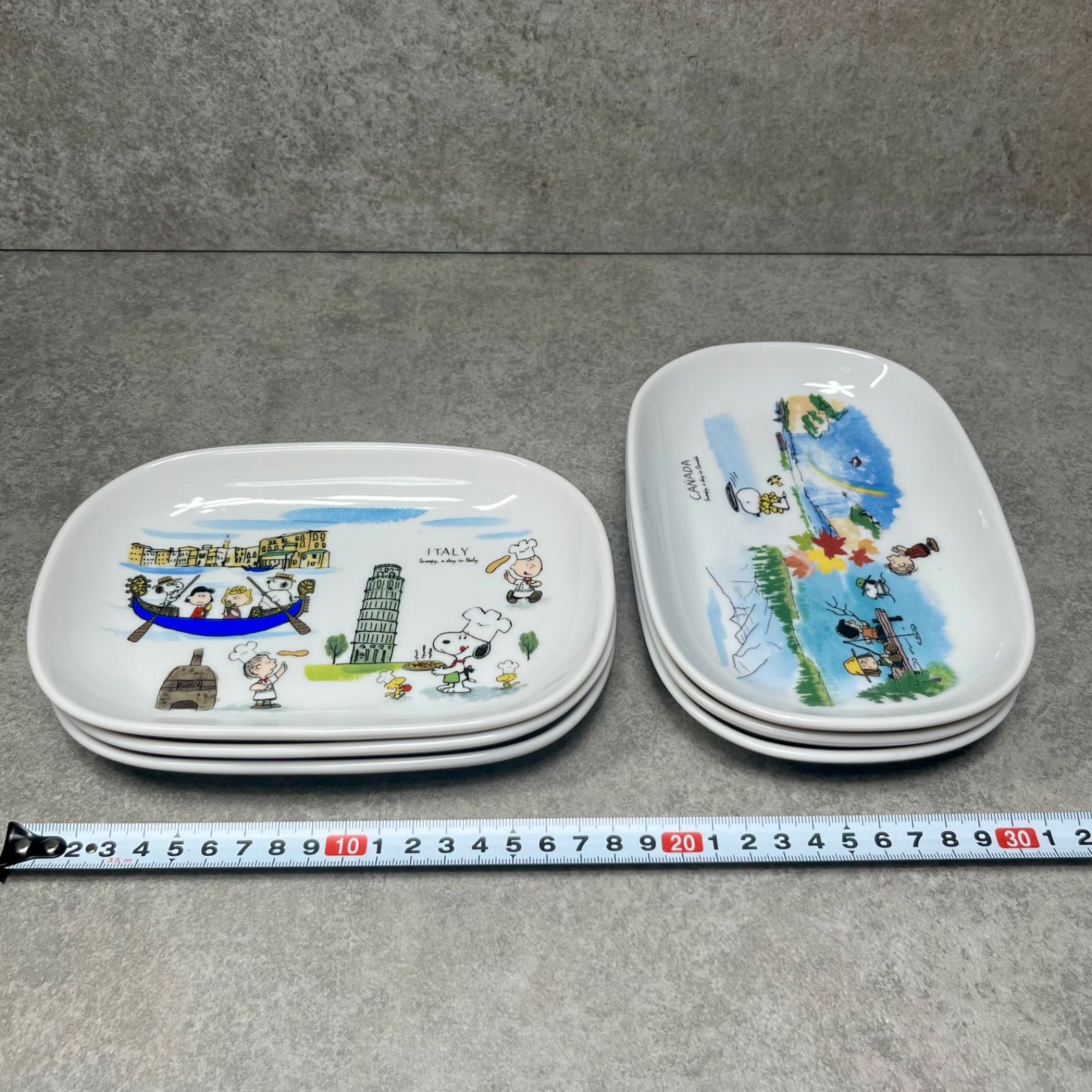 SNOOPY 楕円プレート 6枚セット 食器 世界旅行シリーズ 絵皿