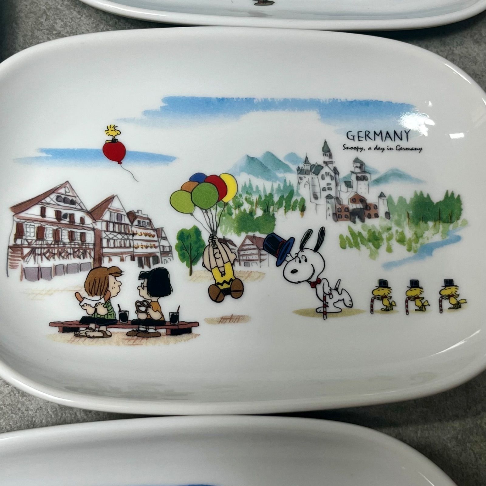 SNOOPY 楕円プレート 6枚セット 食器 世界旅行シリーズ 絵皿