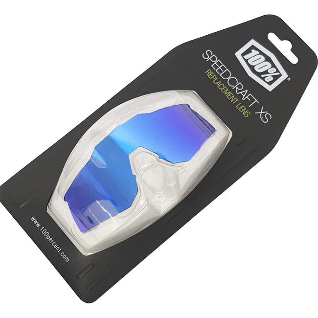 「交換用レンズ」100%(ワンハンドレッド) スピードクラフトXS用 リプレイスメントレンズ ※本体は別売※ 69039-00003ブルーMLミラー(24y12m)(281419875)