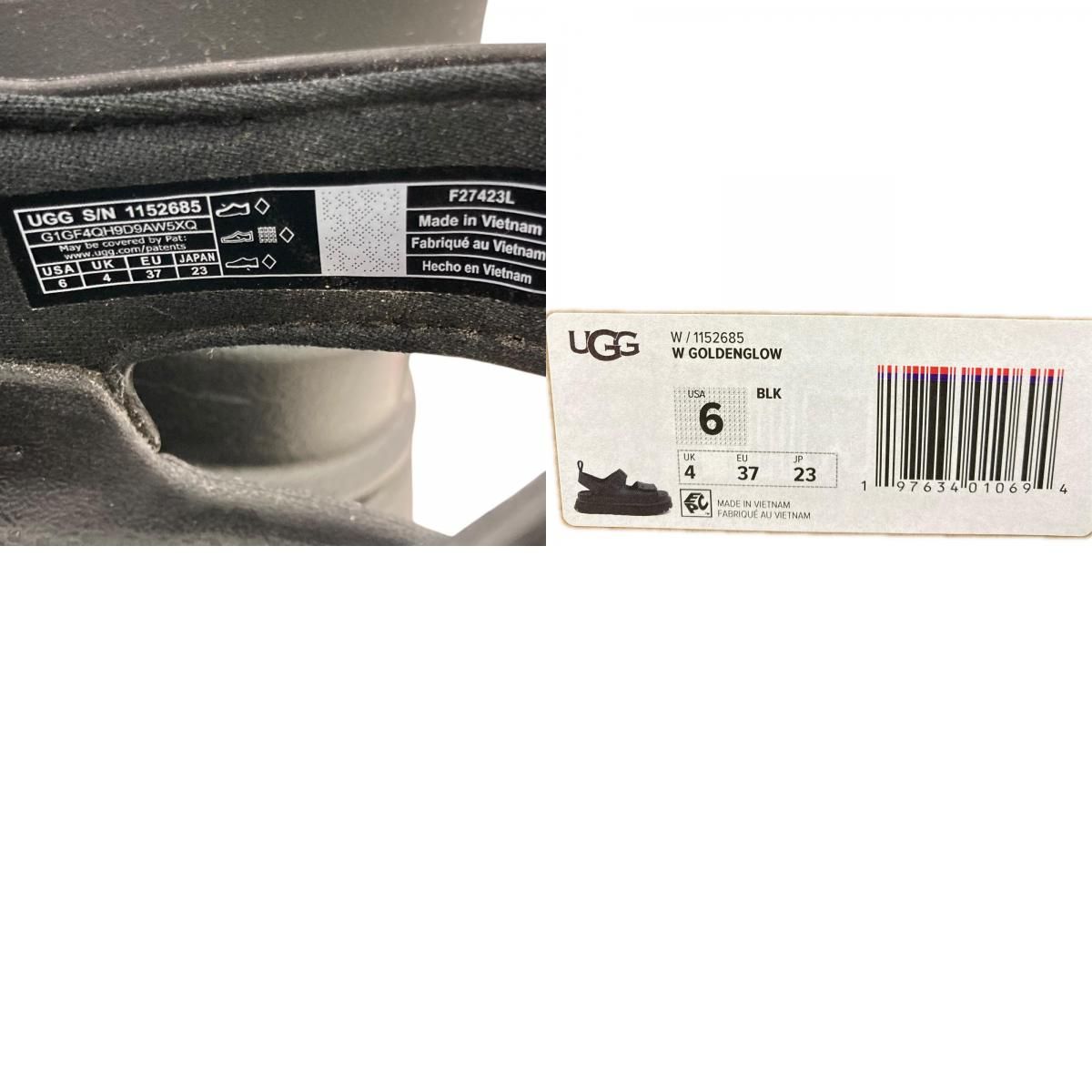 186000 現状品 UGG アグ サンダル S/N 1152685 23cm ブラック 