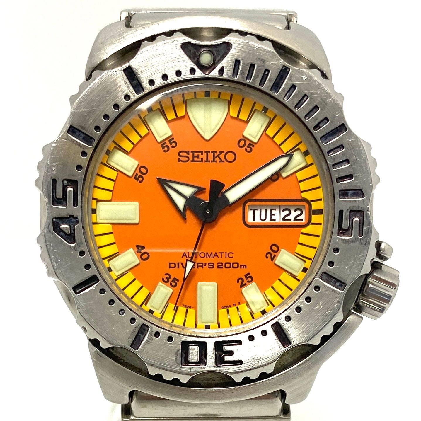 【希少】腕時計 メンズ セイコー SEIKO オレンジモンスター SKX781 7S26-0350 ダイバーズ 自動巻 オレンジ デイデイト表示