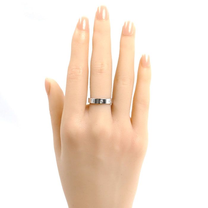 CARTIER カルティエ K18WG ホワイトゴールド ミニラブ 1Pダイヤ リング