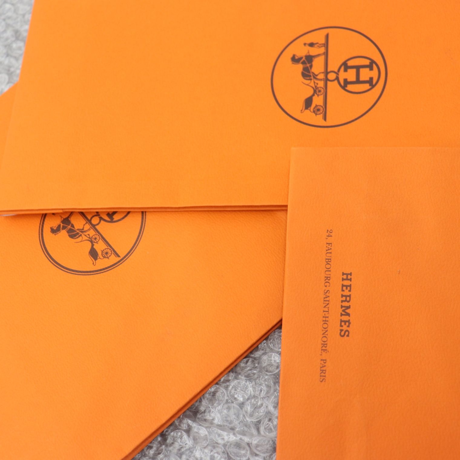 ITPGUXQNQKFM HERMES エルメス BOX ショッパー 純正 紙袋 オレンジ