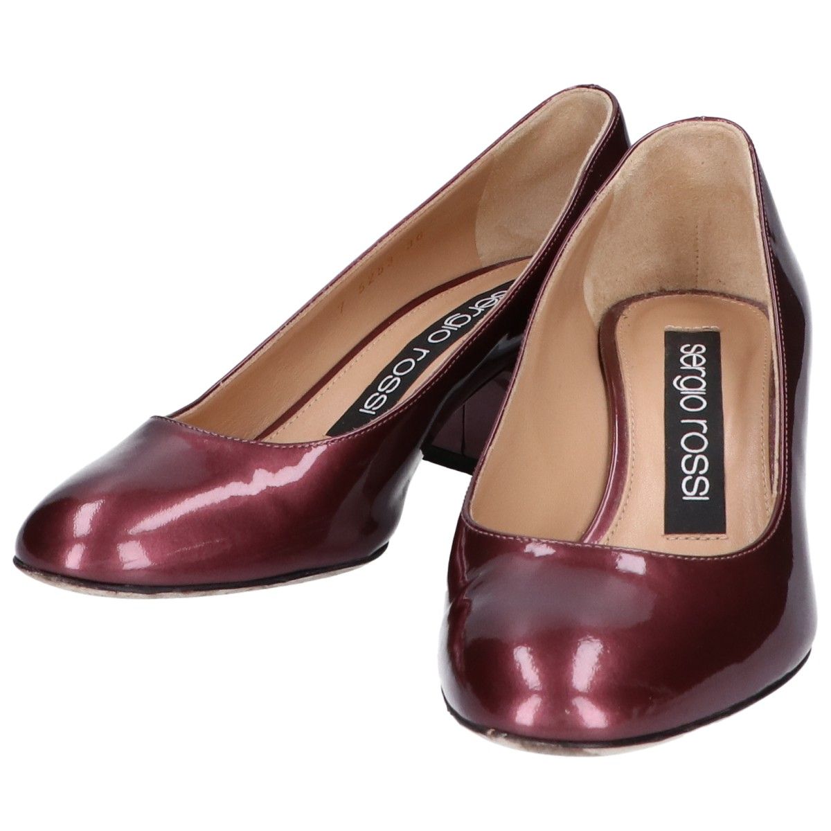 Sergio Rossi セルジオロッシ 【美品】5253 パテント チャンキーヒール