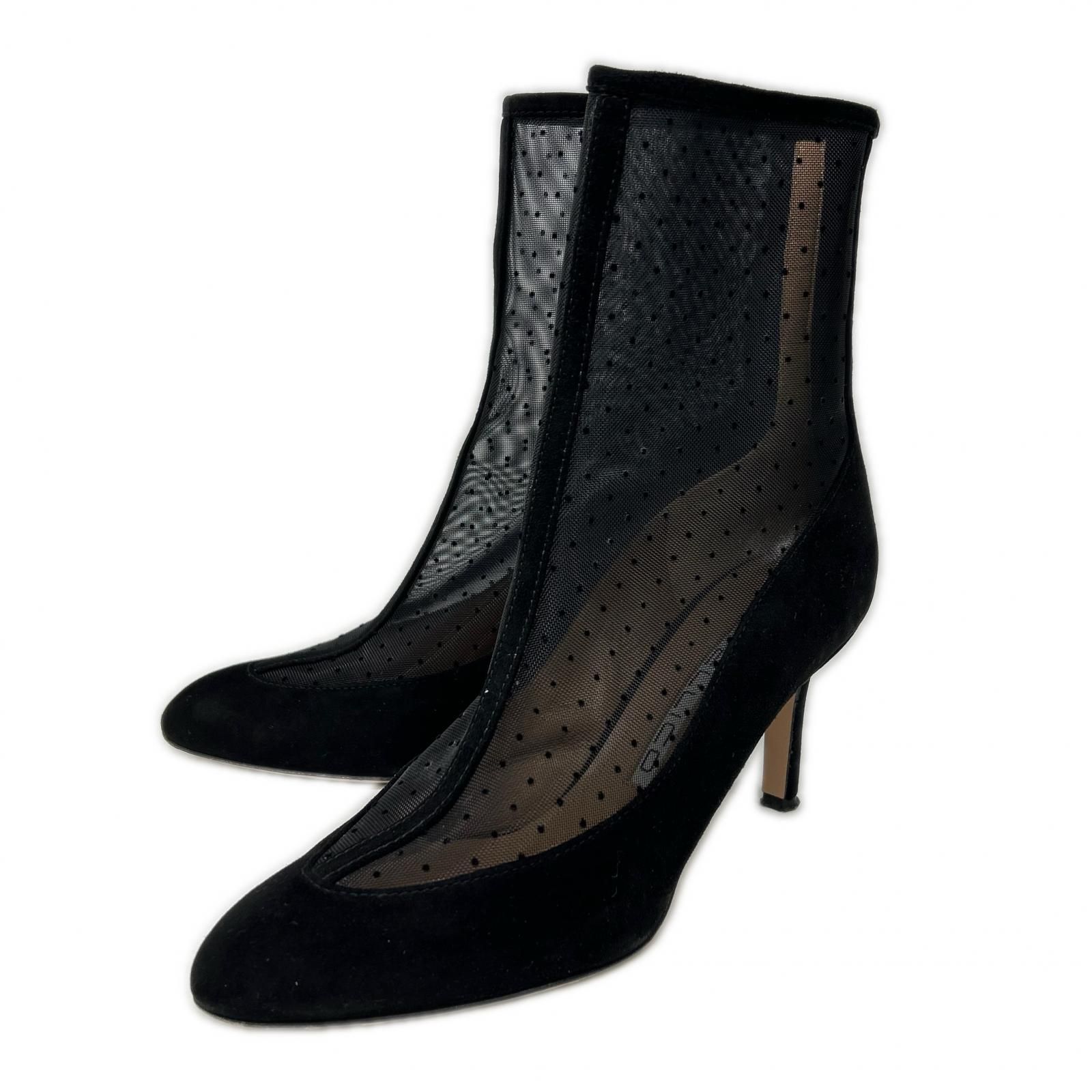 PELLICO ペリーコ DOT TULLE BOOTS METRO スエードxメッシュ ヒール 