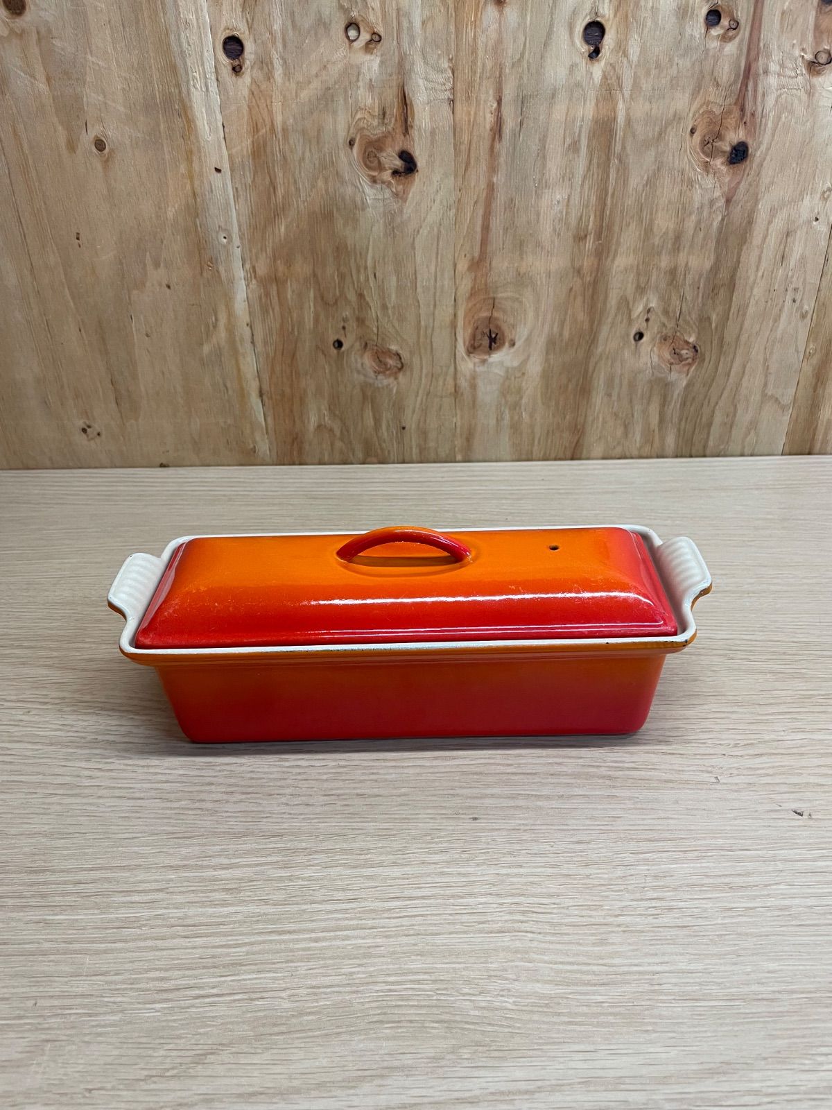 LE CREUSET ル・クルーゼ テリーヌ型 28cm オレンジ 蓋付き 箱無し