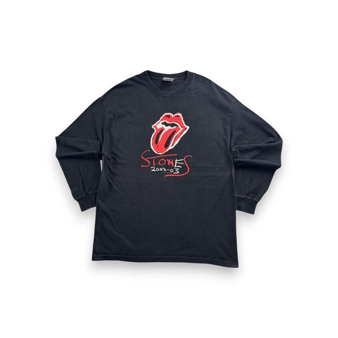 00s ローリングストーンズ The Rolling Stones 2002-03 ロンT 長袖 バンT ビンテージ 黒 古着 バンドT コピーライト ba-t-2505-013