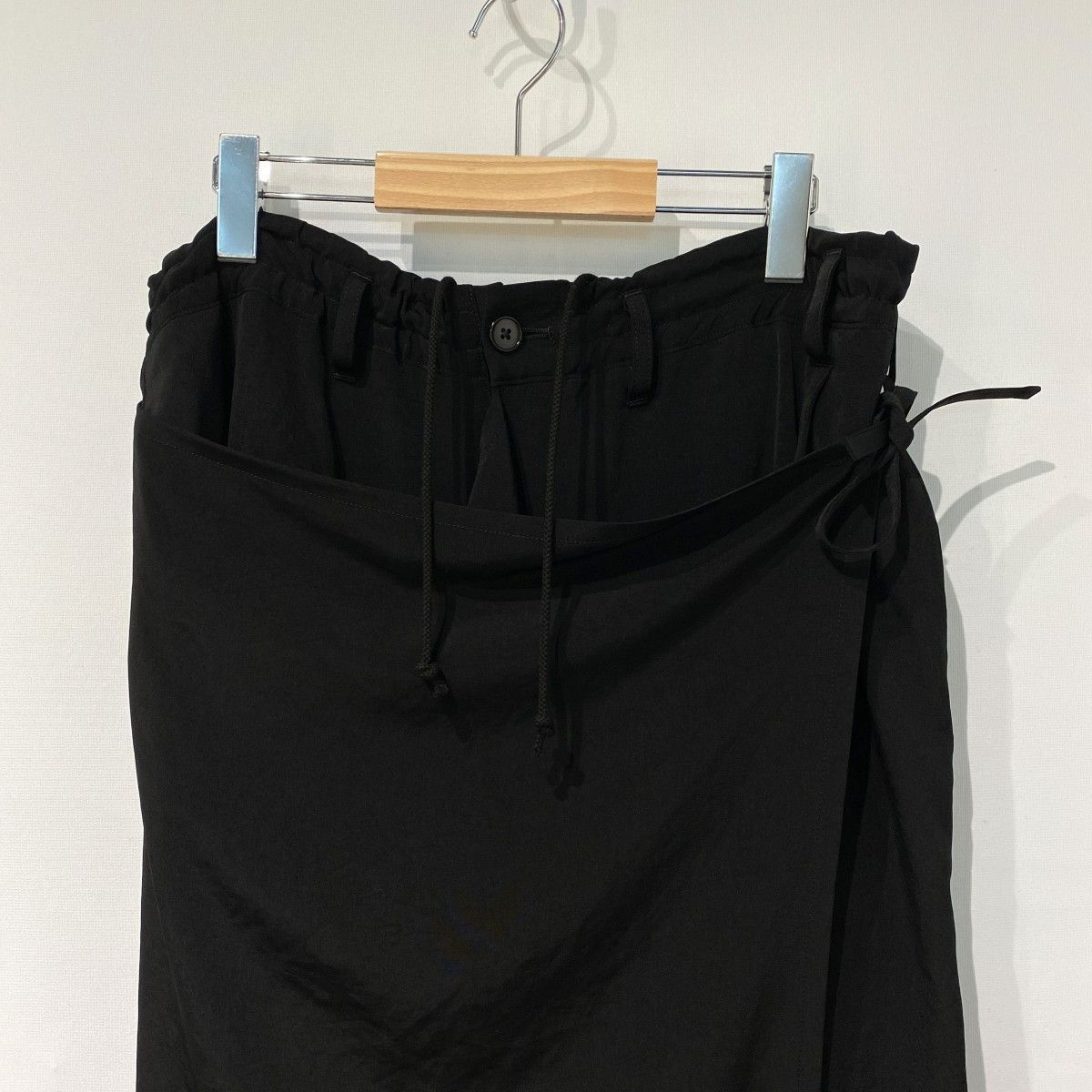 GROUND Y(Yohji Yamamoto) 25SS TA／PE Crepe De Chine Bound Skirt