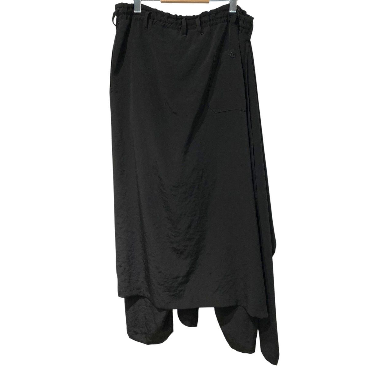GROUND Y(Yohji Yamamoto) 25SS TA／PE Crepe De Chine Bound Skirt