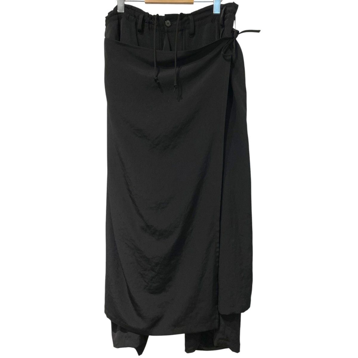 GROUND Y(Yohji Yamamoto) 25SS TA／PE Crepe De Chine Bound Skirt