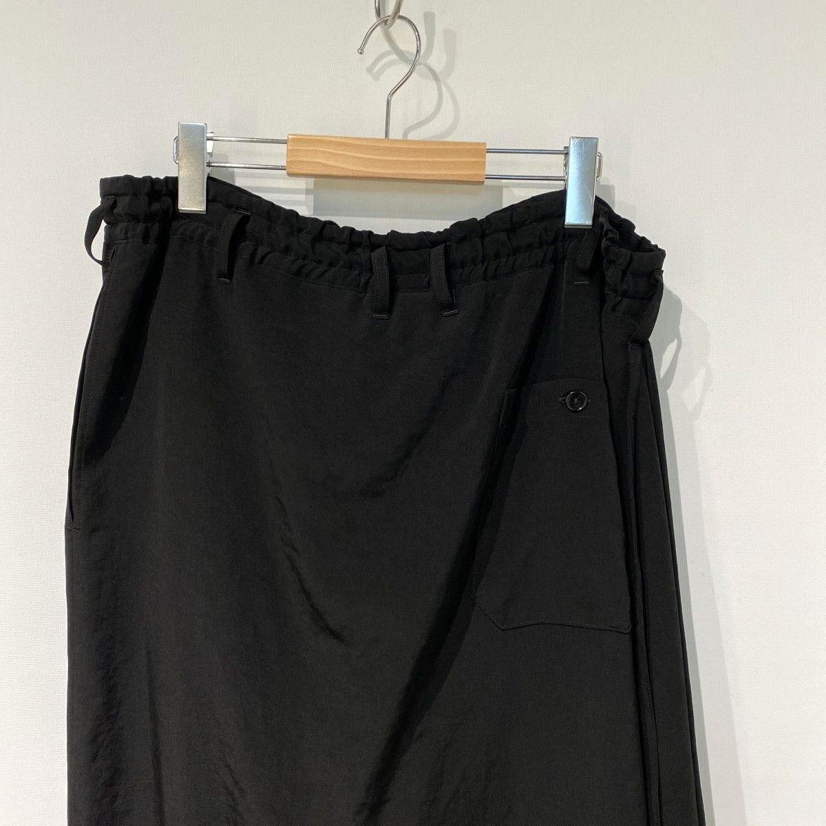 GROUND Y(Yohji Yamamoto) 25SS TA／PE Crepe De Chine Bound Skirt