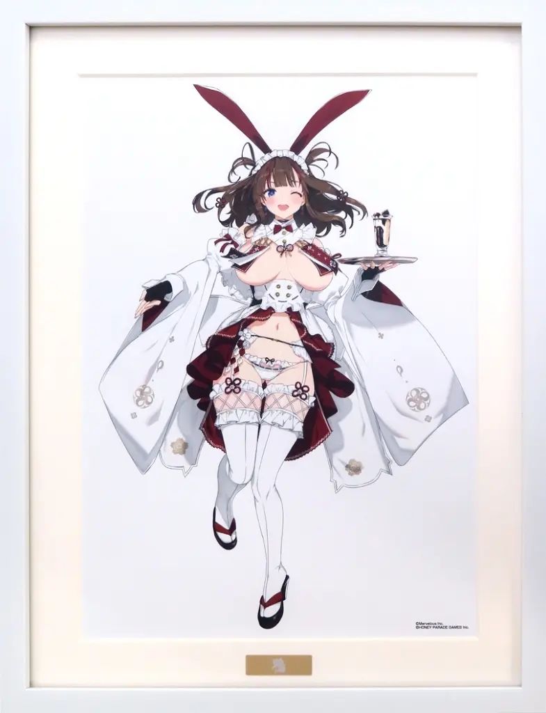 【中古】原画イラストボード 『閃乱カグラ』 描き下ろしA3複製原画 和風バニーver. (4)鴇