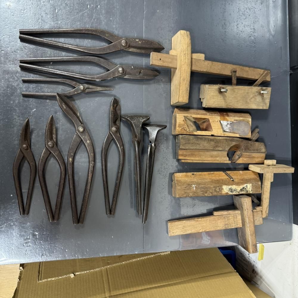 【中古整理品】中古板金鋏、表具道具まとめ 16点 【202】