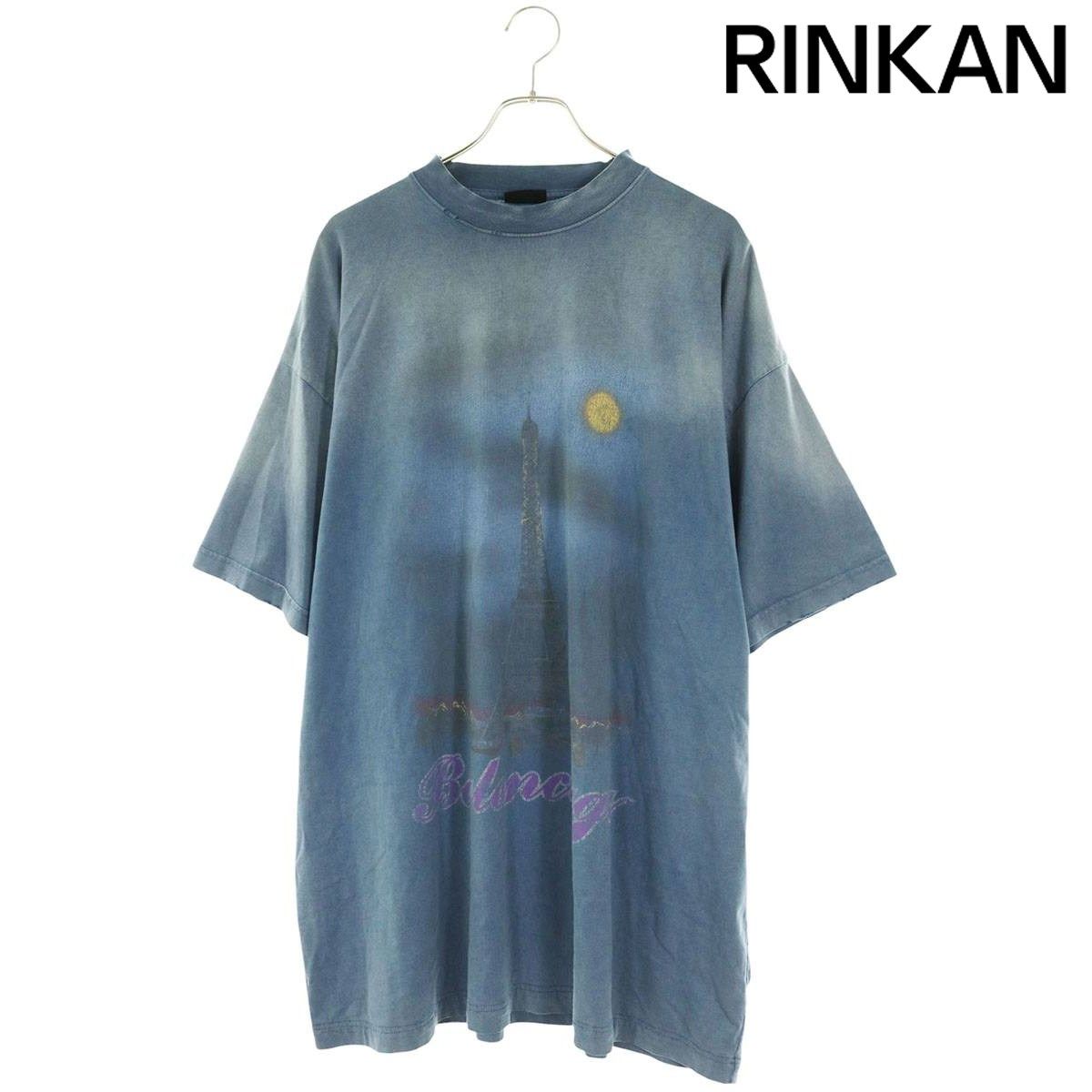 バレンシアガ  24SS  739028 TQVO1 パリムーンプリントTシャツ メンズ 4