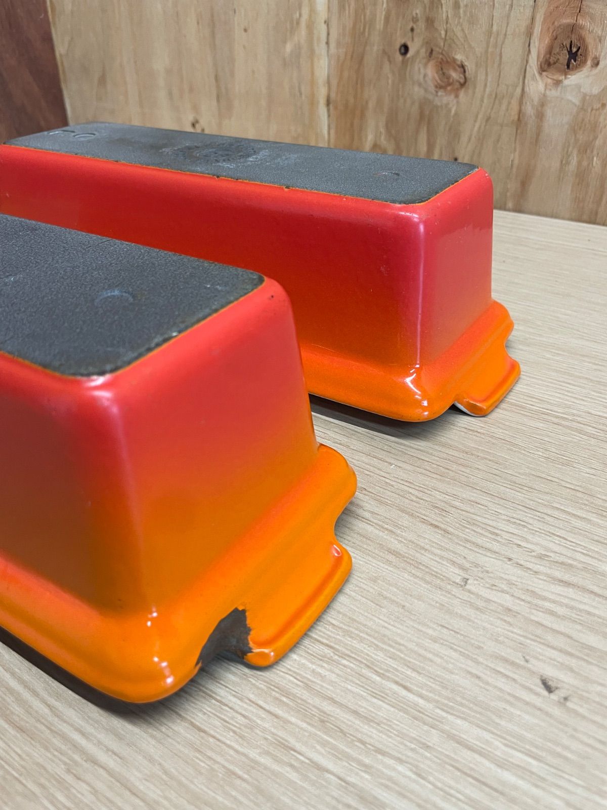 LE CREUSET ル・クルーゼ テリーヌ型 28cm オレンジ 蓋付き 箱無し 2個