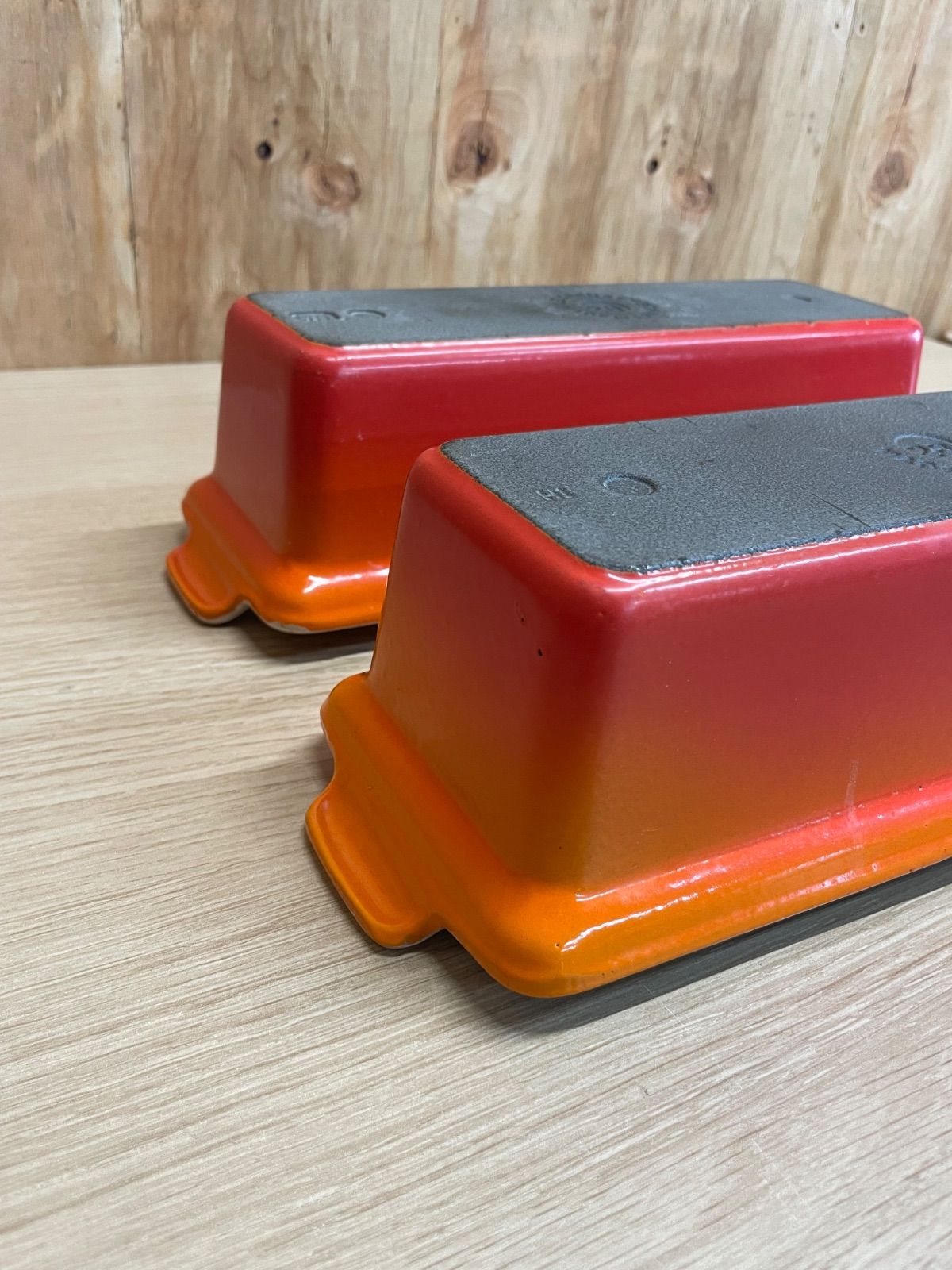 LE CREUSET ル・クルーゼ テリーヌ型 28cm オレンジ 蓋付き 箱無し 2個