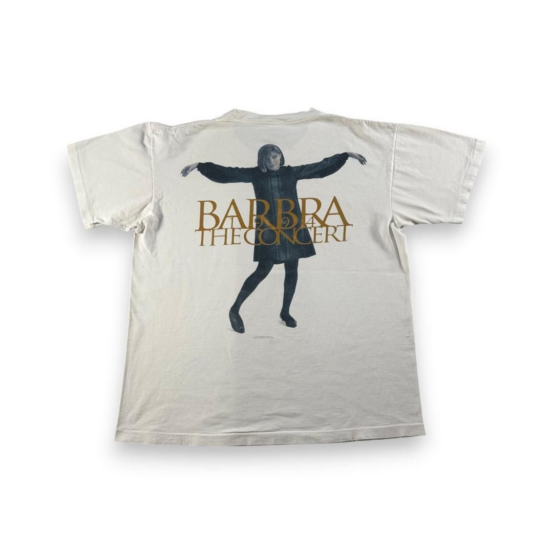 90s BARBRA バーブラ ストライサンド ビンテージ Tシャツ USA製 L anvil 歌手 女優 白 半袖 古着 シングルステッチ ba-000043