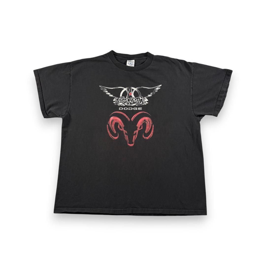 00s Aerosmith Dodge エアロスミス ダッジ コラボ ビンテージ Tシャツ XL 古着 半袖 y2k 古着　バンドT ba-000036