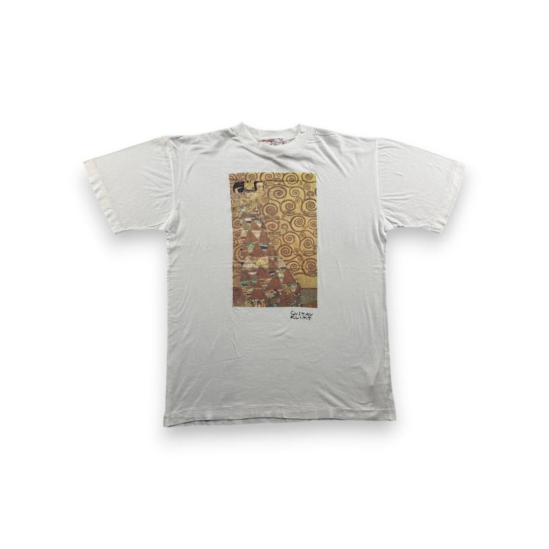 90s ビンテージ Tシャツ グスタフ クリムト アート 日本製 白 L アートT 古着 半袖 白 ART HOUSE SENESIO a-t-2505-015