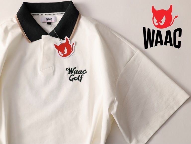 未使用　完売　WAAC ワック　ライトストレッチポンチポロシャツ 2025 国内正規品☆WAAC ワック☆ライトストレッチポンチ 背面ビッグワッキー