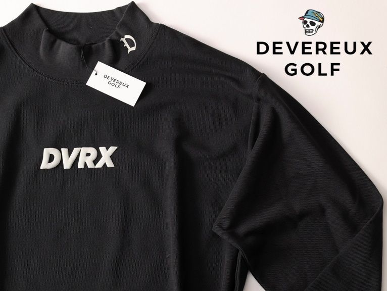 正規品★DEVEREUX GOLF デヴァローゴルフ★Highly Addictive Mock Neck モックネック長袖シャツ L【763474015】ブラック黒【本物保証】
