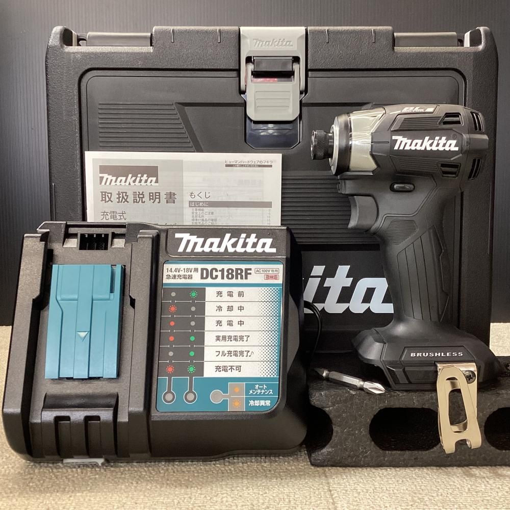 【未使用】makita/マキタ TD173D 18V充電式インパクトドライバ黒(充電器+ケース付)【203】