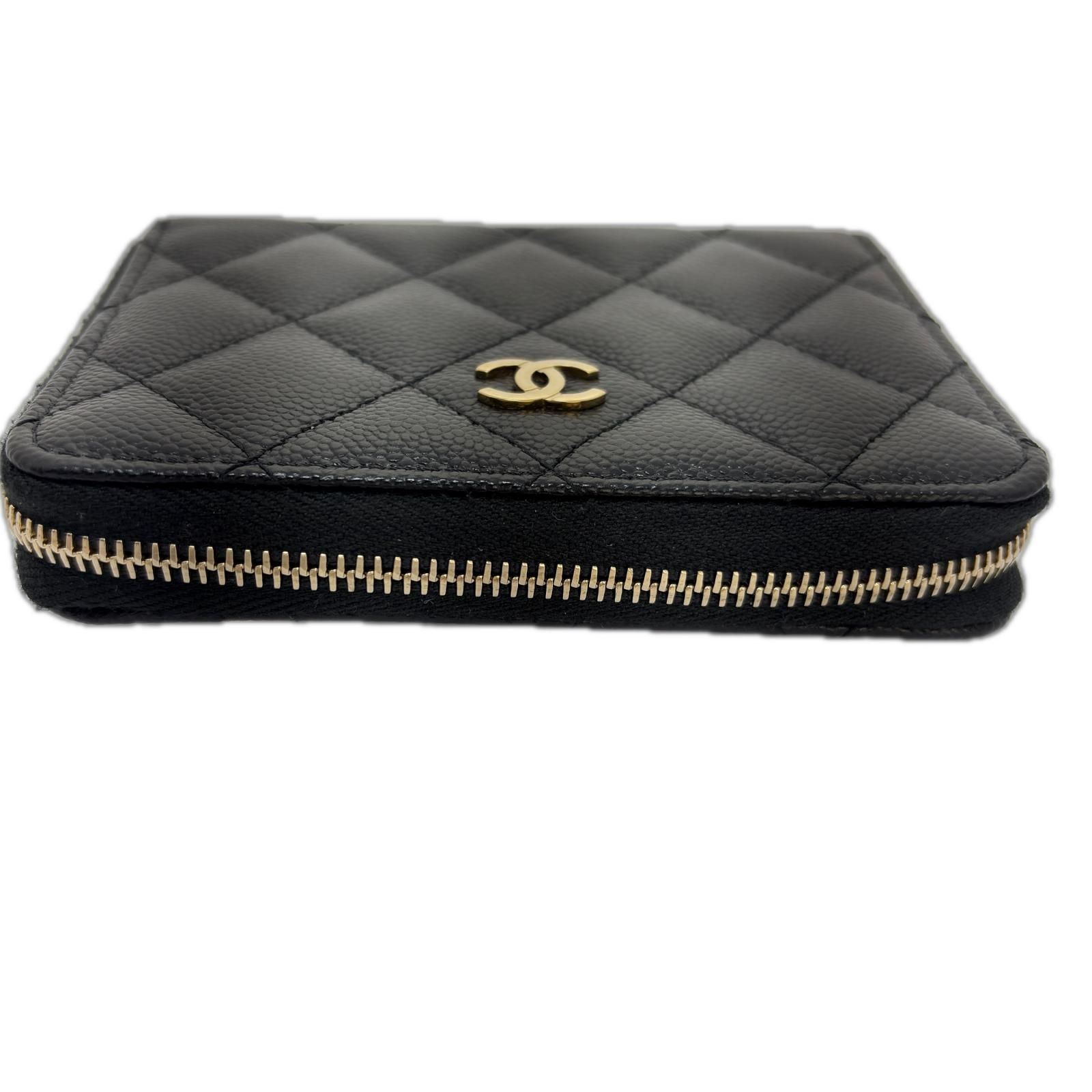 CHANEL シャネル マトラッセ ジップコインパース ブラック/GP AP4652