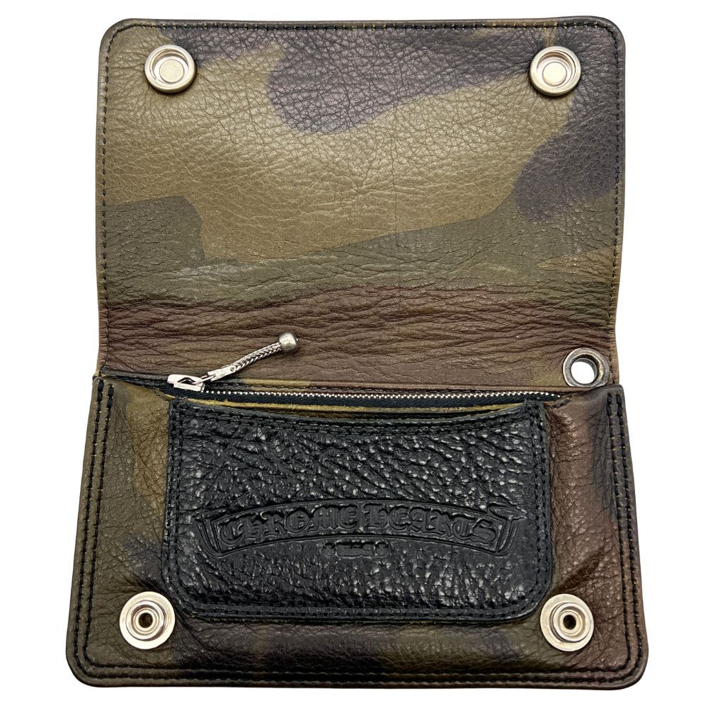 CHROME HEARTS クロムハーツ WALLET 1 ZIP /TANK CAMO LTHクロスボールボタン 二つ折り 迷彩 レザー ウォレット 正規品 / 41320 CHROME HEARTS クロムハーツ WALLET 1 ZIP /TANK CAMO LTHクロスボール