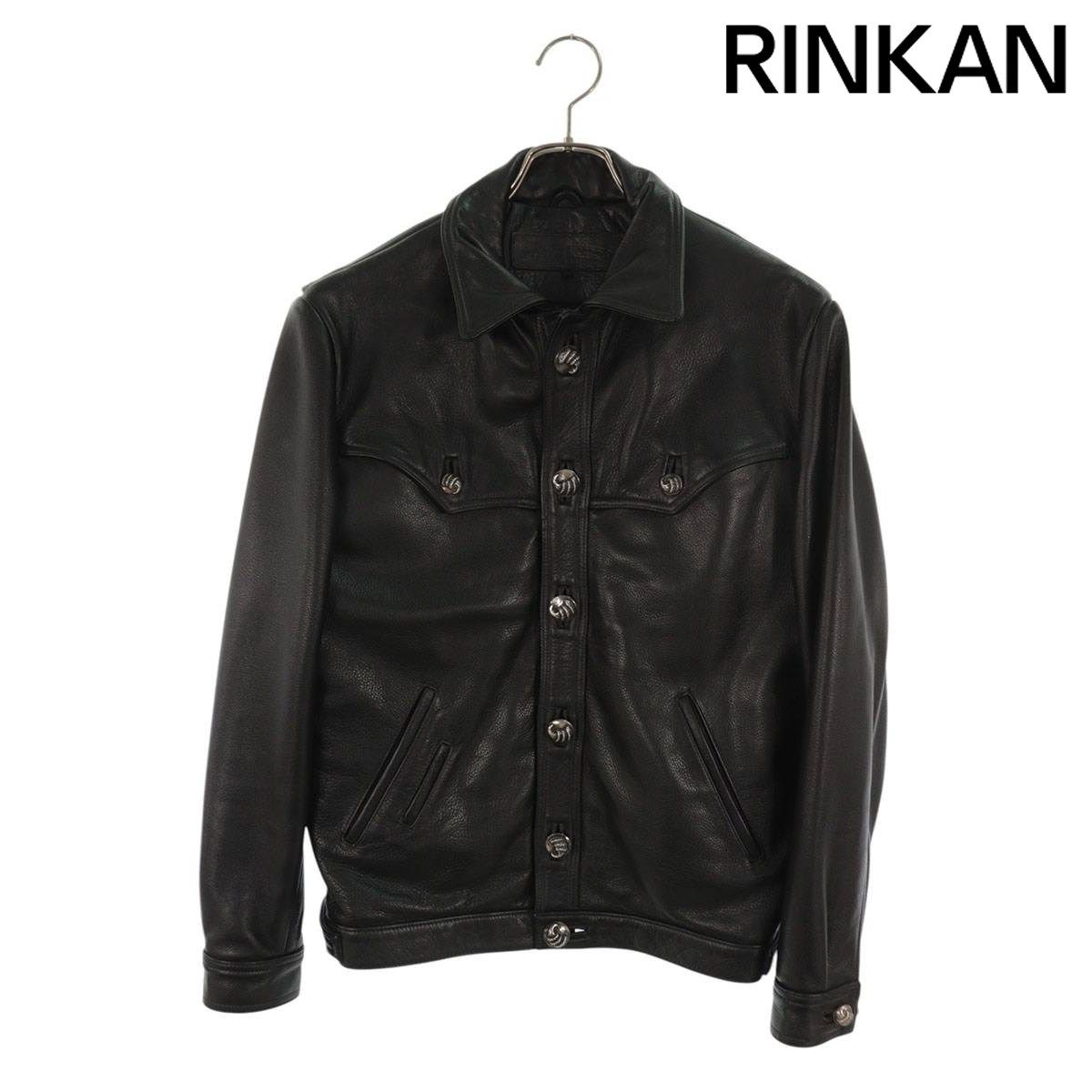 クロムハーツ CLASSIC JEAN LTHR/レザークラシックジーン クロウボタンレザージャケット メンズ S