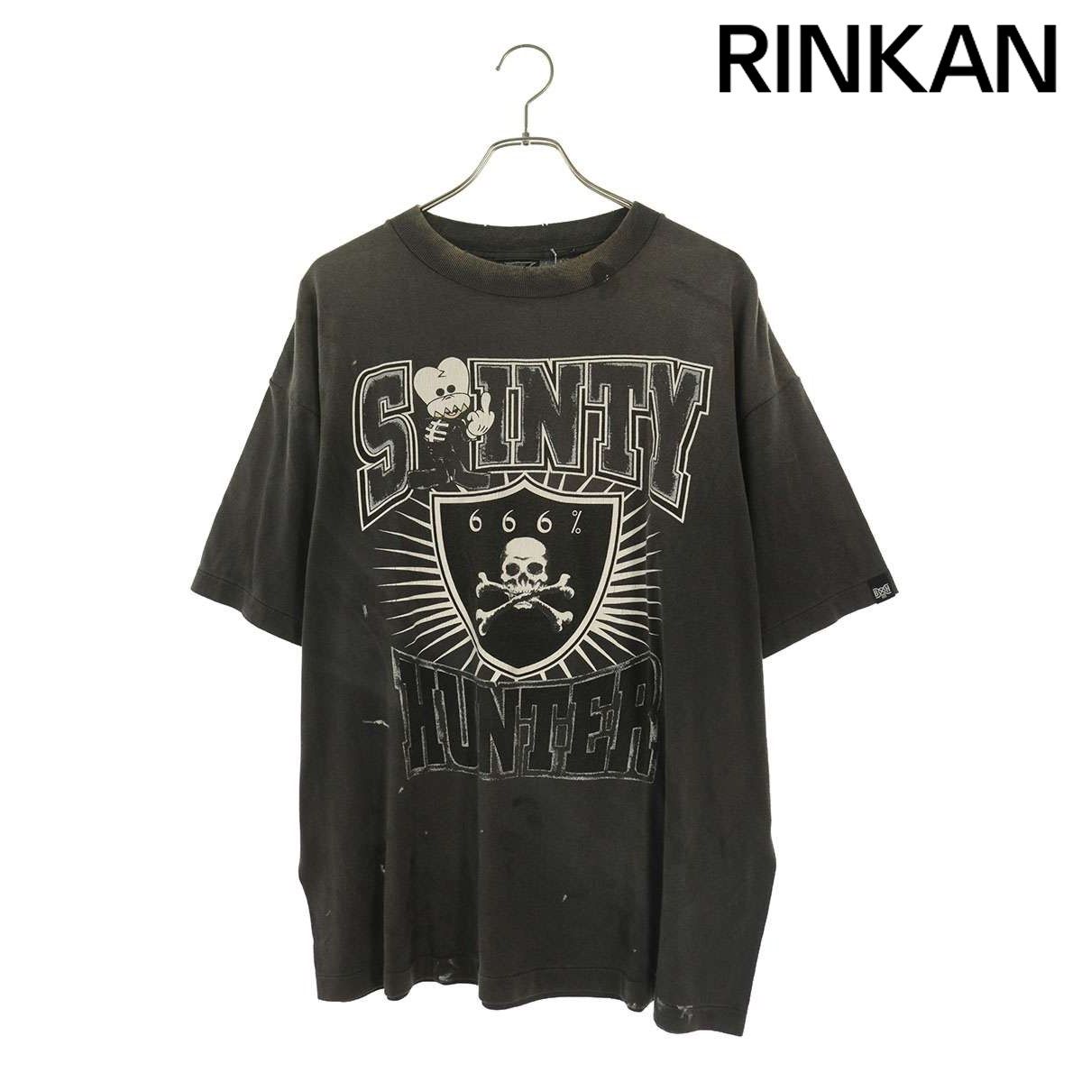 セントマイケル ×バウンティーハンター BOUNTY HUNTER 26SS SAINTY HUNTER/SM-MK8-0000-C29 ヴィンテージ加工スカルプリントTシャツ メンズ L