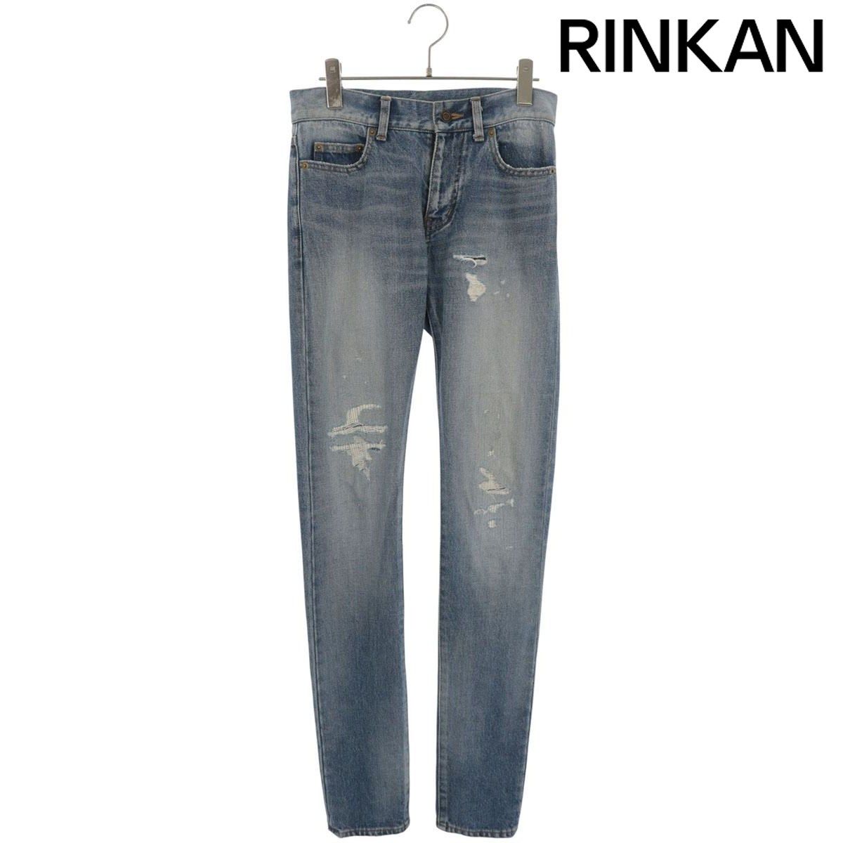 サンローランパリ 17SS 454714 Y9160 ダメージ加工デニムパンツ メンズ