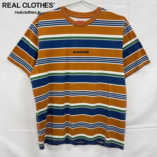 Supreme/シュプリーム ボーダー 半袖Tシャツ/オレンジ/L - メルカリ