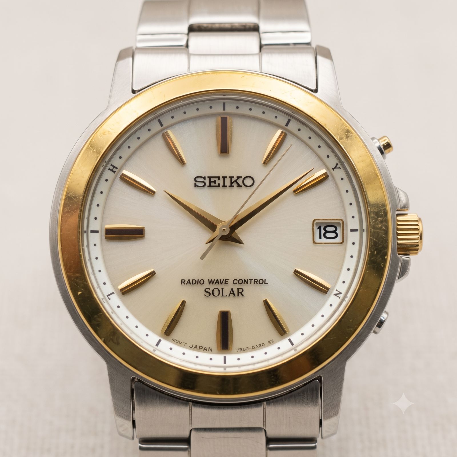 稼働品 セイコー SEIKO スピリット 電波ソーラー 7B52-0AF0 ゴールド 