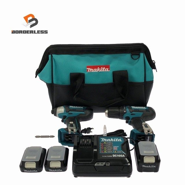 ☆比較的綺麗☆makita マキタ 10.8V コンボキット インパクト TD110D ドライバドリル DF333D バッテリ3個(4.0Ah1.5Ah) 充電器付132115