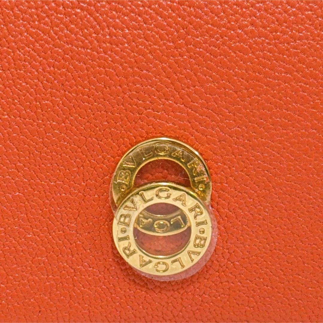 ブルガリ BVLGARI スクエア コインケース コーラルレッド ゴート