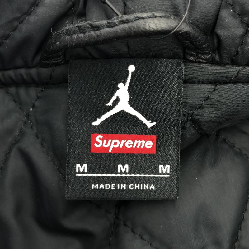中古】Supreme×JORDAN Hooded Varsity Jacket サイズM ブラック 799703
