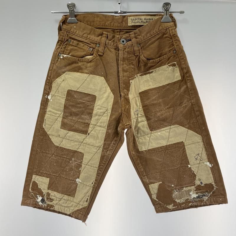 【中古】KAPITAL BORO 95 パッチワーク ショーツ ブラウン サイズ30[19]