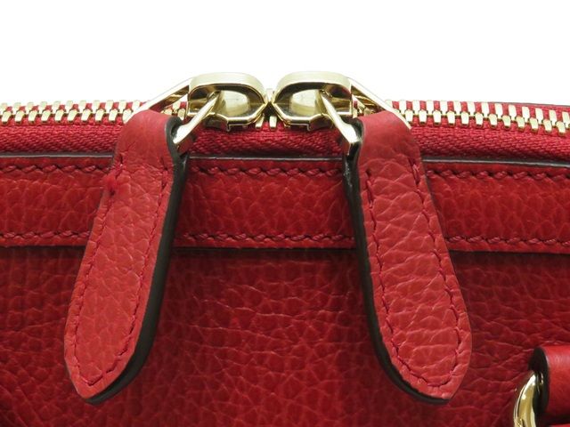 GUCCI グッチ インターロッキングG 2wayバッグ レッド レザー 449661
