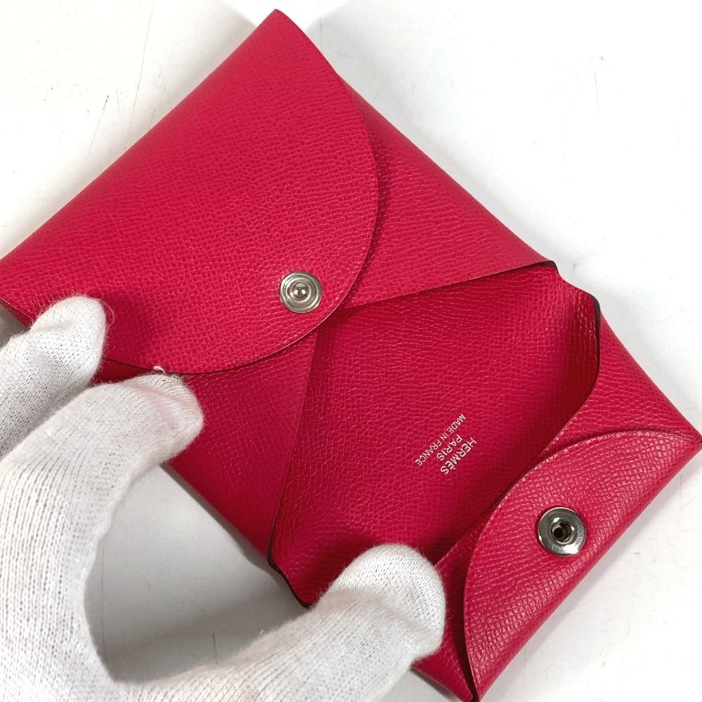 HERMES エルメス コインケース バスティア エプソン ローズメキシコ