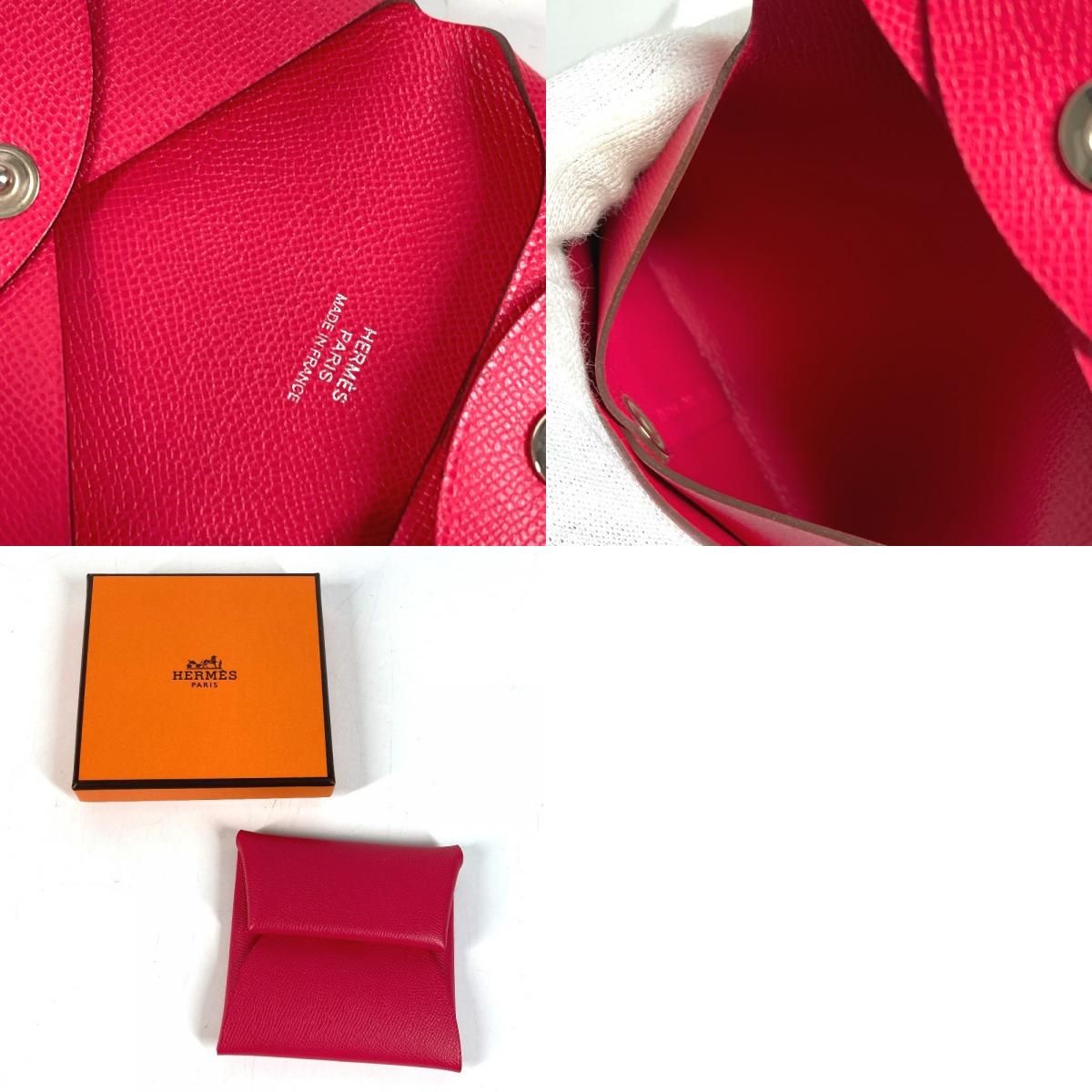 HERMES エルメス コインケース バスティア エプソン ローズメキシコ