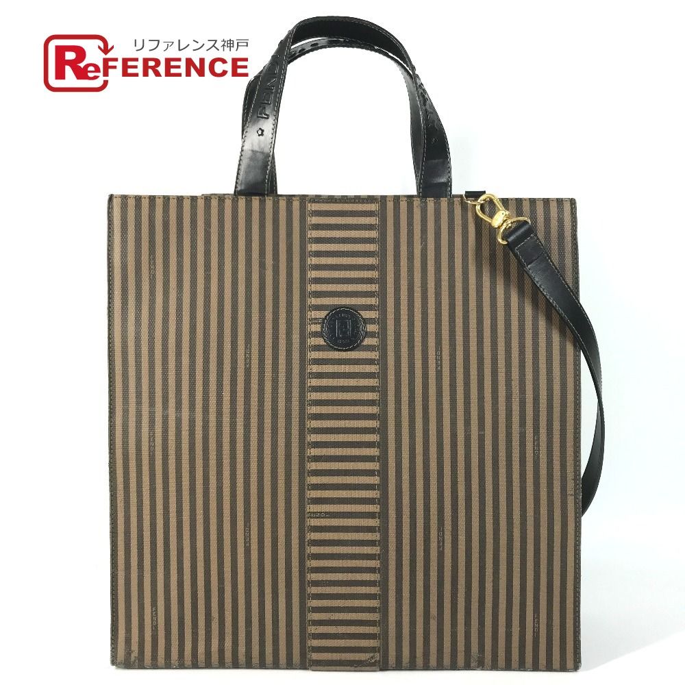 FENDI フェンディ ハンドバッグ ペカン ロゴ 2WAYバッグ 縦型 レザー