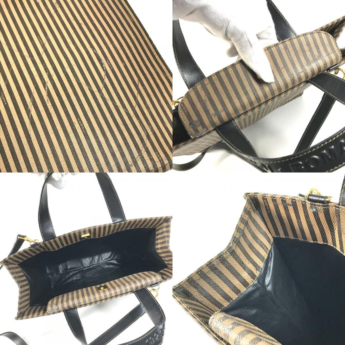 FENDI フェンディ ハンドバッグ ペカン ロゴ 2WAYバッグ 縦型 レザー