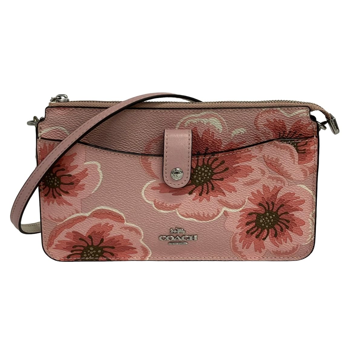 COACH(コーチ) ショルダーバッグ - 91819 ピンク 花柄 レザー