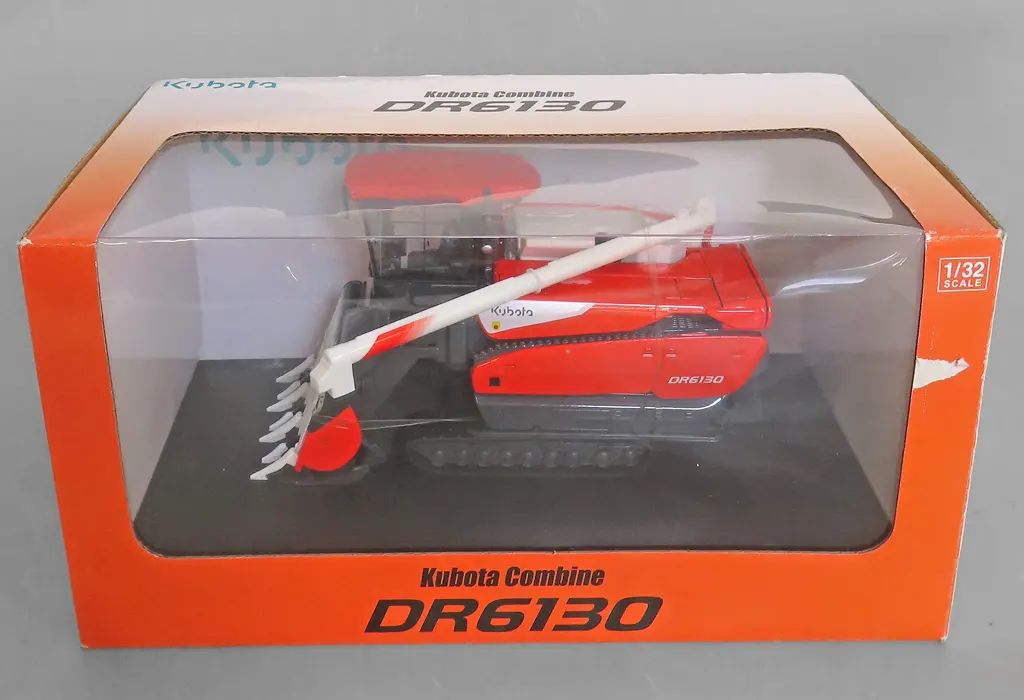 【中古】ミニカー 1/32 Kubota Combine DR6130(オレンジ×ブラック×ホワイト)