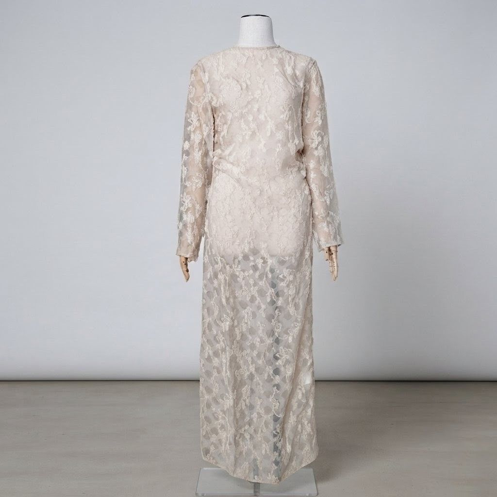 CLANE クラネ FLOWER JACQUARD WAIST DRAPE ONEPIECE フラワー