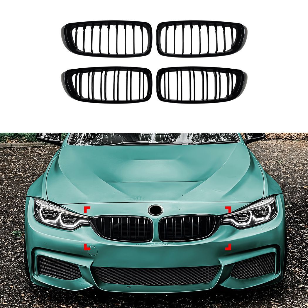 【送料無料】BMW 4シリーズ F32 F33 F36 2014-2020対応 フロントグリルカバー ABS製 シングルライン ダブルライン 外装アクセント 無加工取付 7,843円